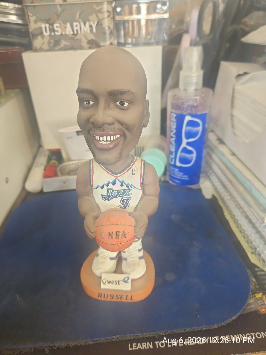 Vintage Utah Jazz Bryon Russell #3 Qwest Bobblehead Figure