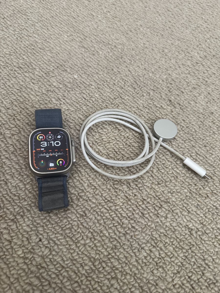 Apple Watch Ultra 2+ Cellular - Titanium with Blue Alpine Loop and Charger