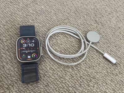 Apple Watch Ultra 2+ Cellular - Titanium with Blue Alpine Loop and Charger