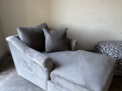 Grey Suede love seat in great condition