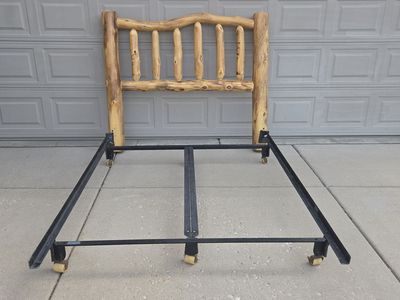 Rustic Bed, Queen Size with Frame 60 x 80"