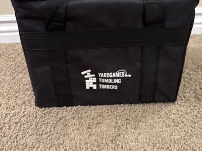 YardGames.com Tumbling Timbers Giant Wooden Block Stacking Game with Black Carry Bag - Complete