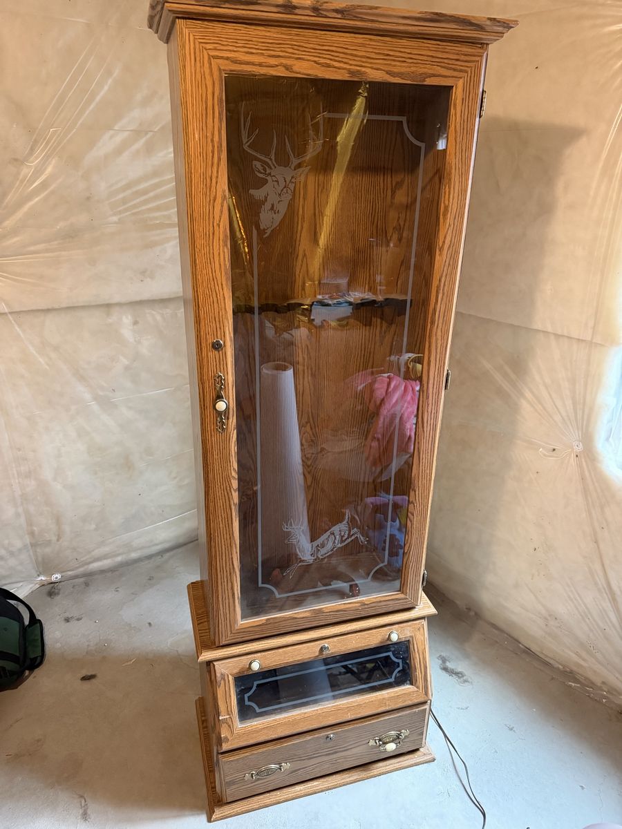 Wooden gun cabinet