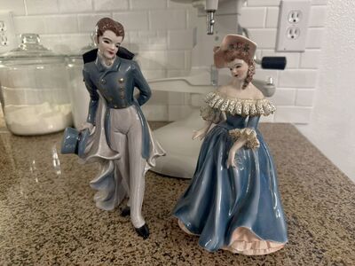 Porcelain Dolls 1950s Musette And Victor - Rare