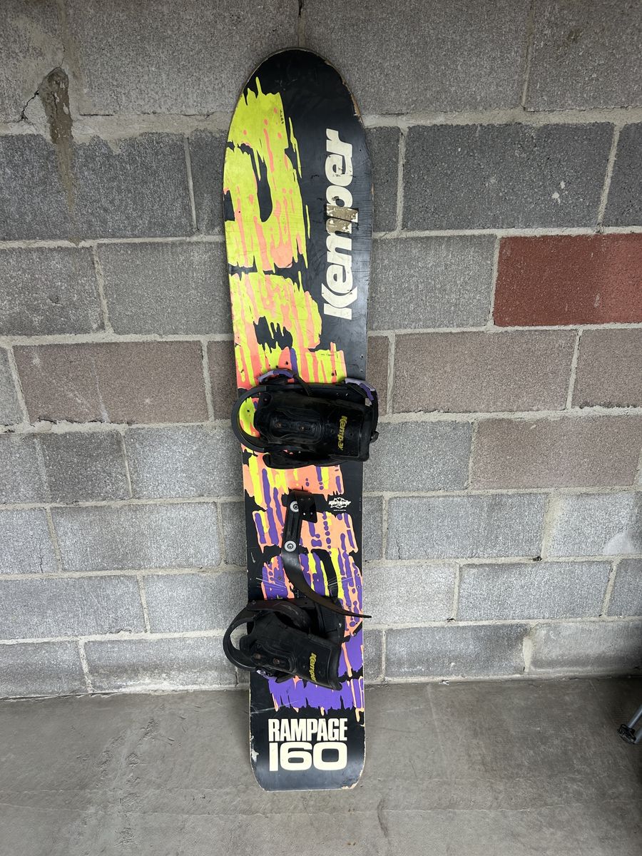 Vintage Kemper Rampage 160 Snowboard with Kemper Bindings - Used Vintage Board