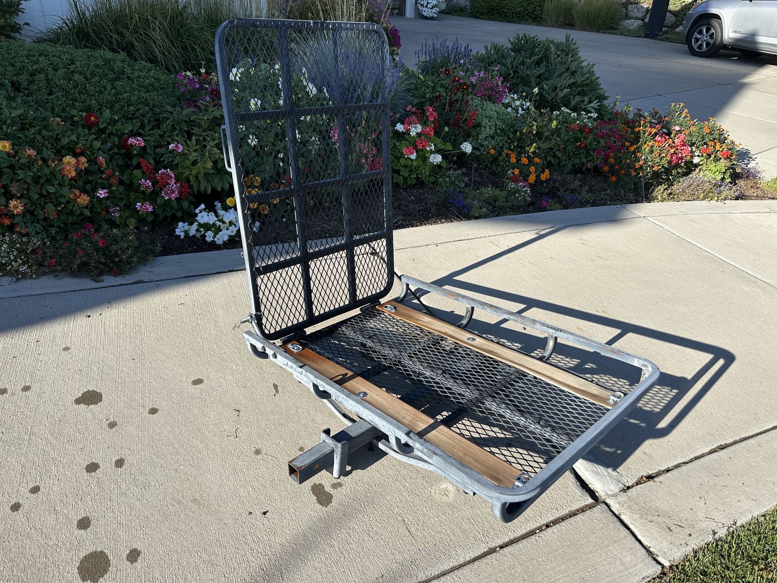 Hitch-Mount Cargo Carrier with Folding Ramp – Heavy Duty Steel