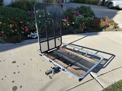 Hitch-Mount Cargo Carrier with Folding Ramp – Heavy Duty Steel