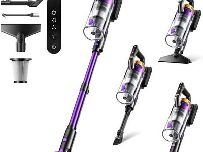 NEW Cordless Vacuum Cleaner, 580W/48Kpa 65 Min Runtime, Lightweight Wireless Vacuum with LED Headlights/Screen