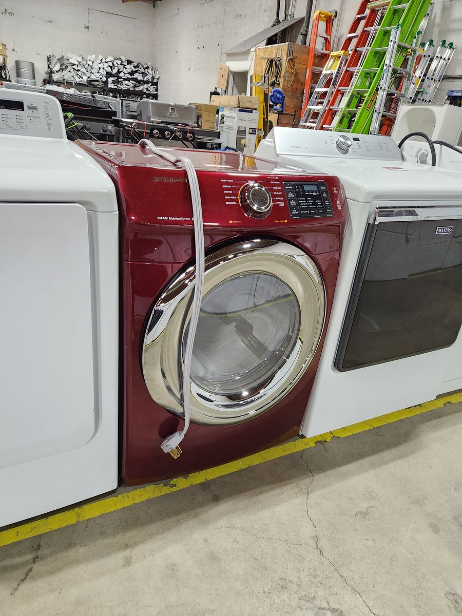 Samsung DV56H9100GG Front-Load Electric Dryer - Red, Steam Moisture Sensor