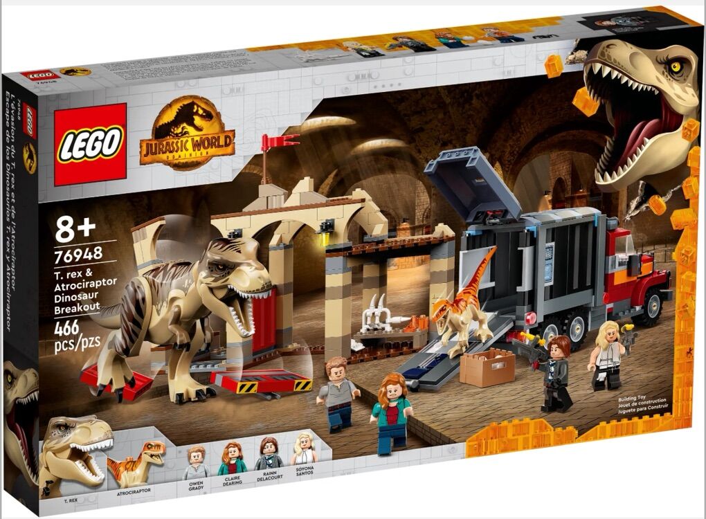 Lego Jurassic World T Rex & Atrociraptor Dinosaur