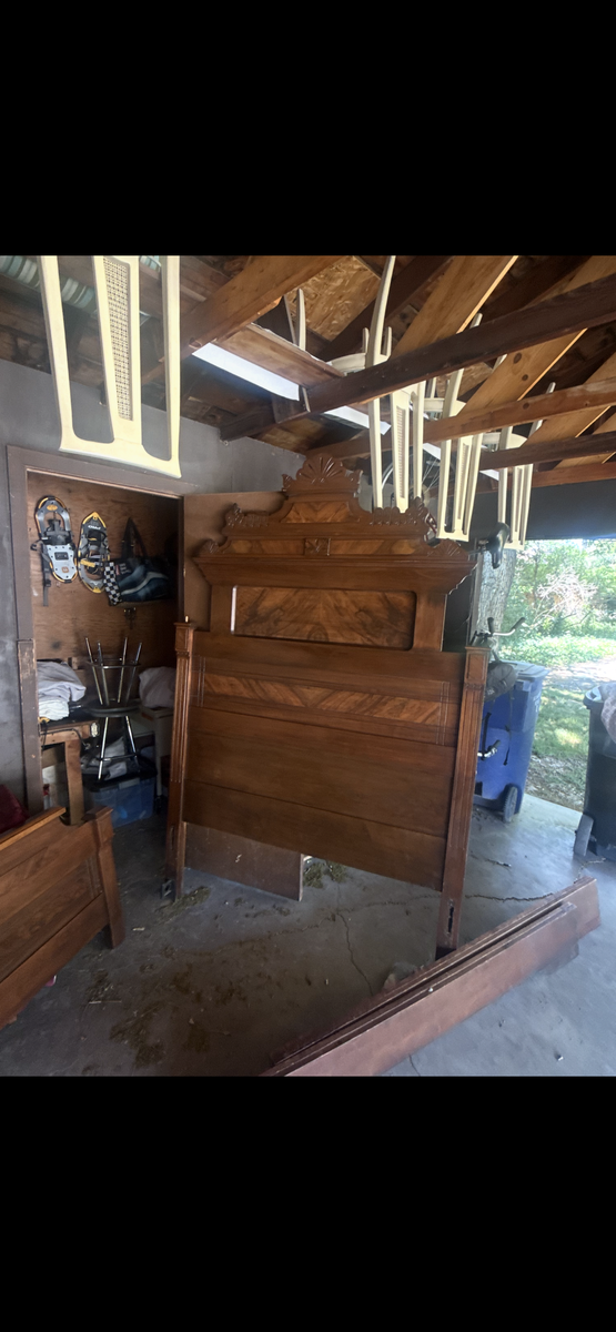 Antique Vintage Eastlake Wood Full Size Bed STUNNING