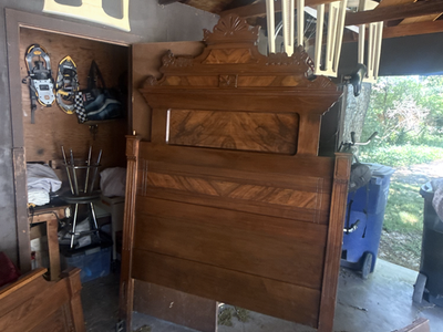 Antique Vintage Eastlake Wood Full Size Bed STUNNING