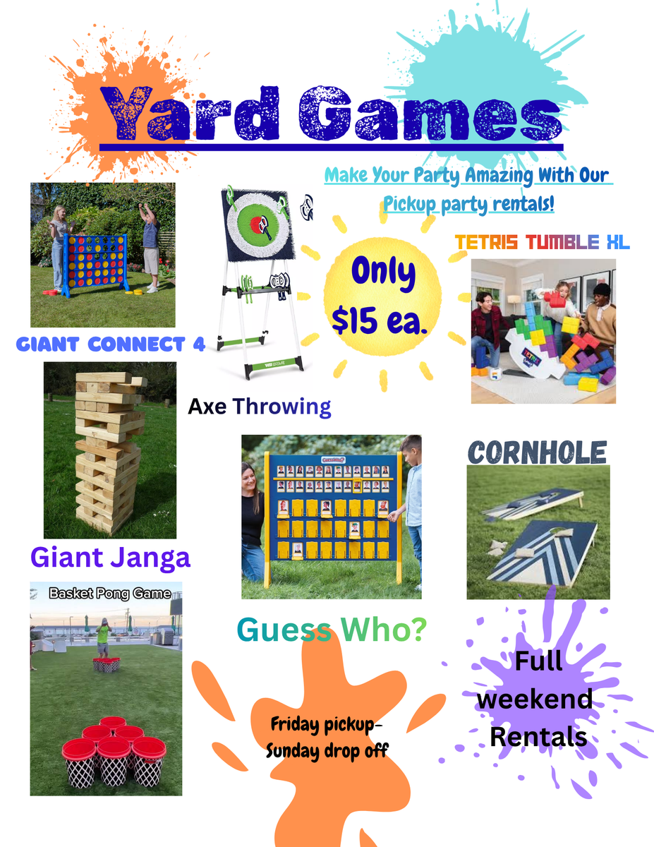 Yard Games/ Party Rentals for rent