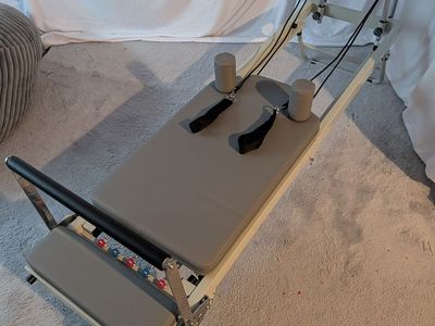 Home Pilates Reformer Machine & Abdominal Exerciser Combo - Full Body Workout, and Exercise Bike