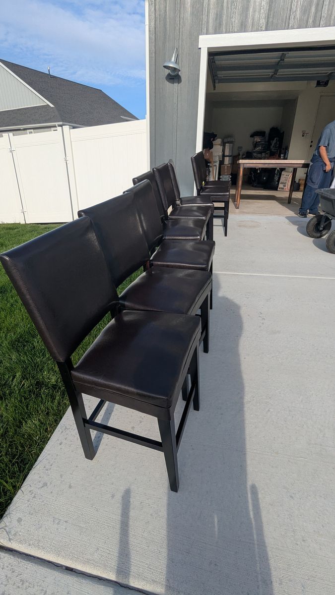 Granite table with 8 chairs.