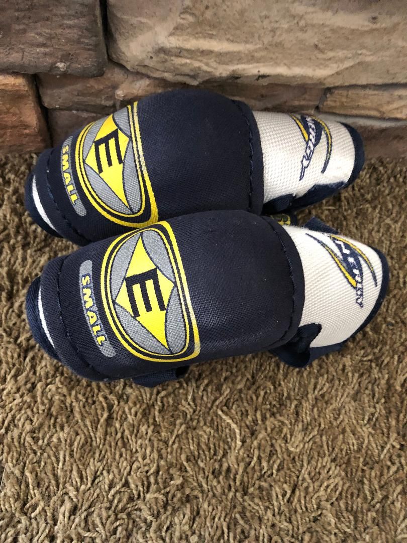 Easton Synergy Youth Small Hockey Elbow Pads - Navy/Yellow