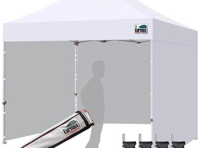 Eurmax 10x10 Pop Up Canopy Tent - White Commercial Instant Shelter w/ 3 Height Positions, UV Protection