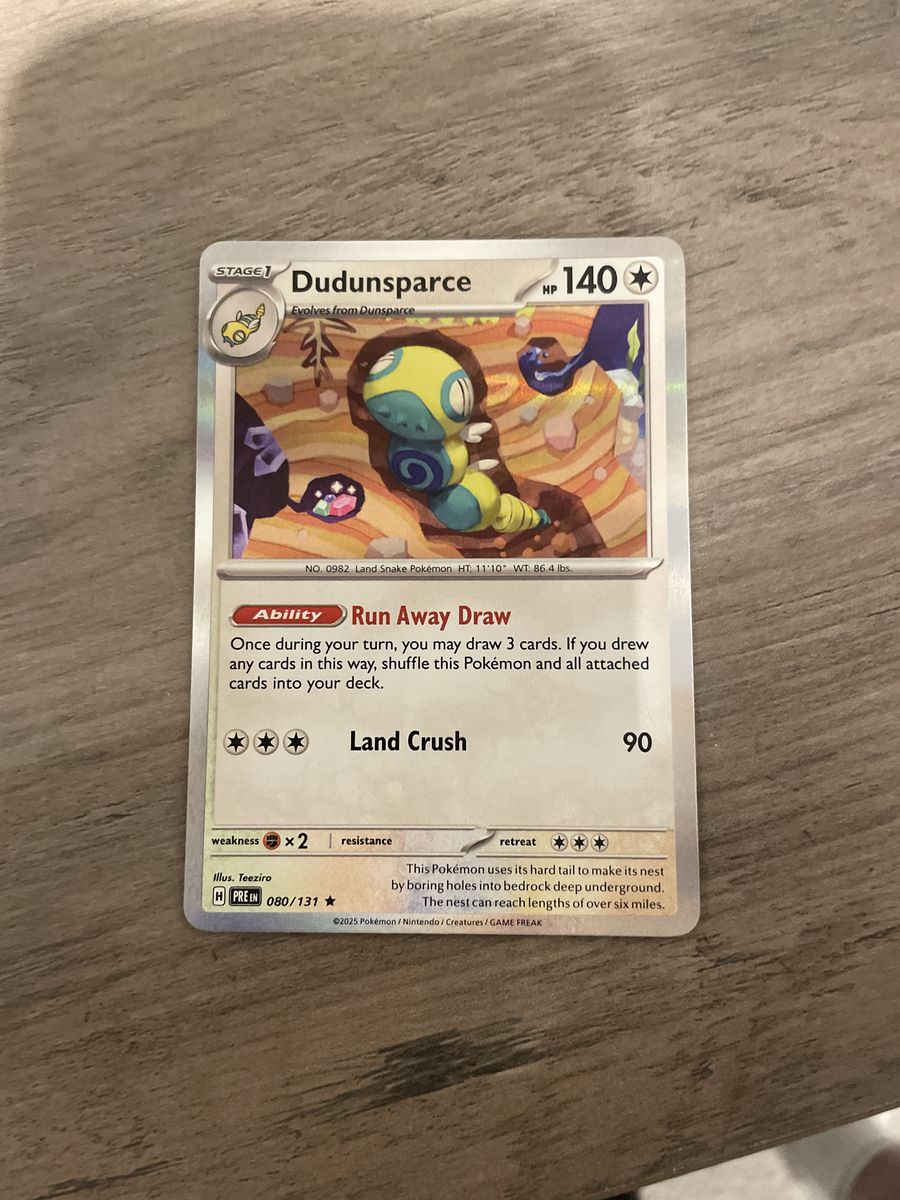 New Dudunsparce pokemon card