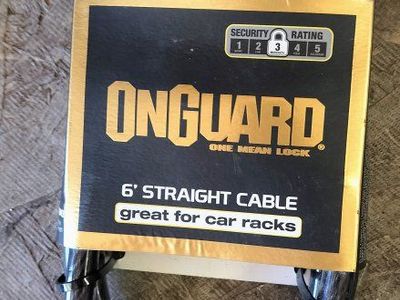 OnGuard 6ft x 12mm Straight Cable Lock for Bikes & Car Racks