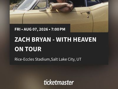 2 Zach Bryan Tickets - "With Heaven On Tour" | Rice-Eccles Stadium Aug 7, 2026 | W09, Row 21