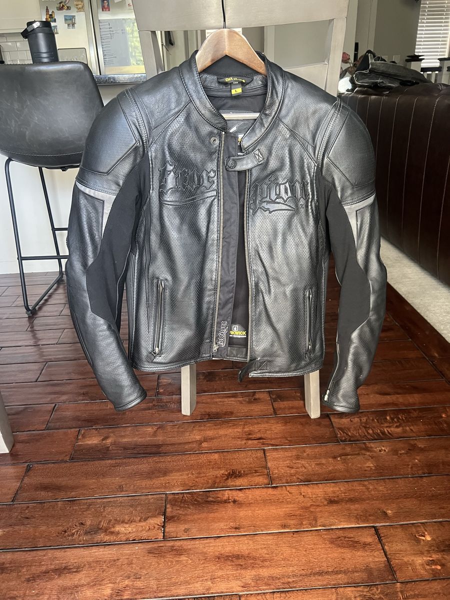 Scorpion perforated leather motorcycle jacket $150