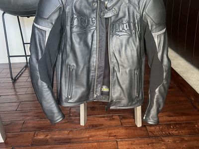 Scorpion perforated leather motorcycle jacket $150