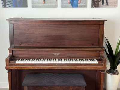 Washburn Piano Co. Chicago Upright Piano - Composite Metal Frame - Vintage Instrument