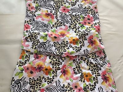 IBKUL Women's 3Pc Golf Outfit S Floral Zebra Leopard UPF 50+ Skort Tops