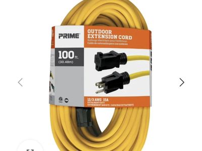 Prime 100’ – 12/3 SJTW Outdoor Extension Cord