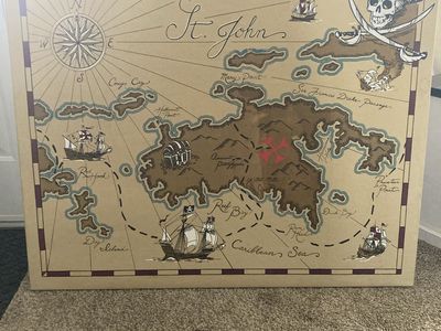 Kids Pirate Treasure Map Wall Art Decor