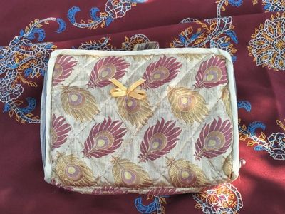 Hand Embroidered Make-Up Bag/Organizer