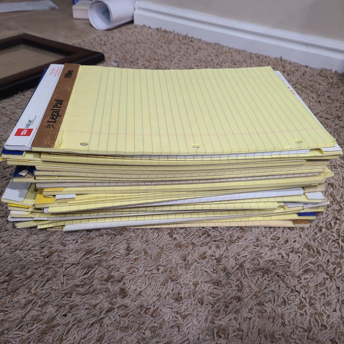 Partially Used Legal Pads, Various Sizes