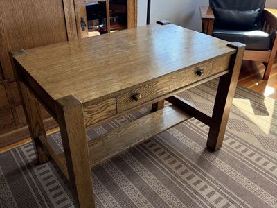 Antique Tiger Wood Desk