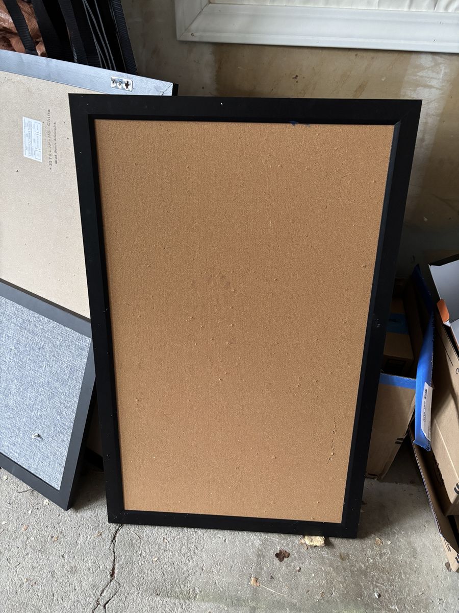 Two large Cork Bulletin Board and a smaller fabric message board
