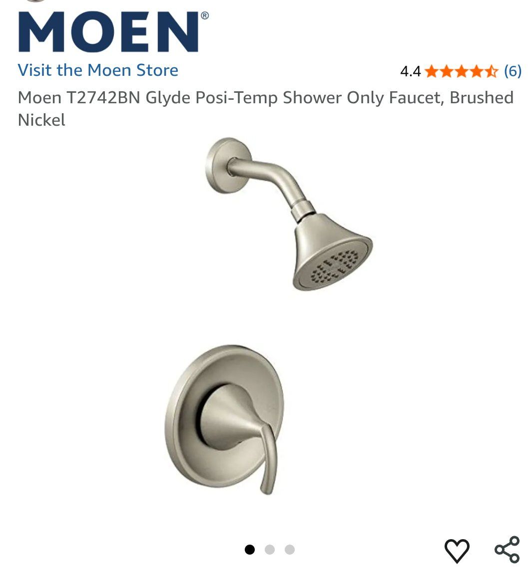 Moen T2742BN Glyde Posi-Temp Shower Only Faucet Brushed Nickel