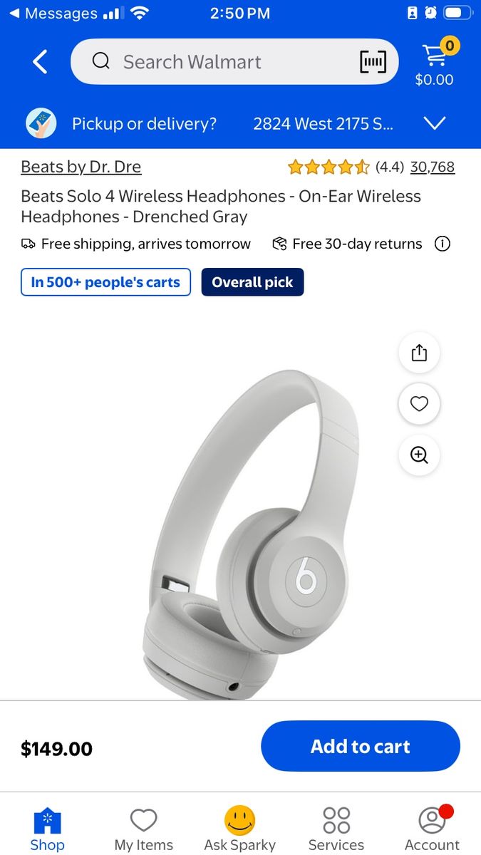 Beats Solo 4 Wireless Headphones - On-Ear, Drenched Gray