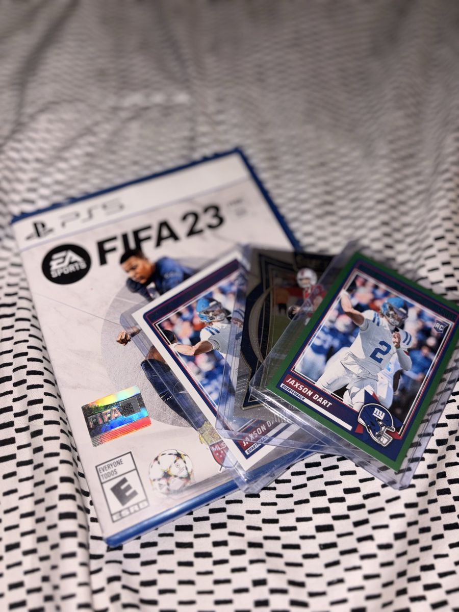 FIFA 23 (PS5) with Jaxon Dart Rookie Cards - Sports Video Game Bundle
