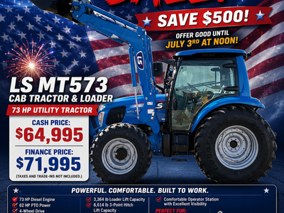 LS MT573 Cab Tractor & Loader – 73 HP Utility Tractor