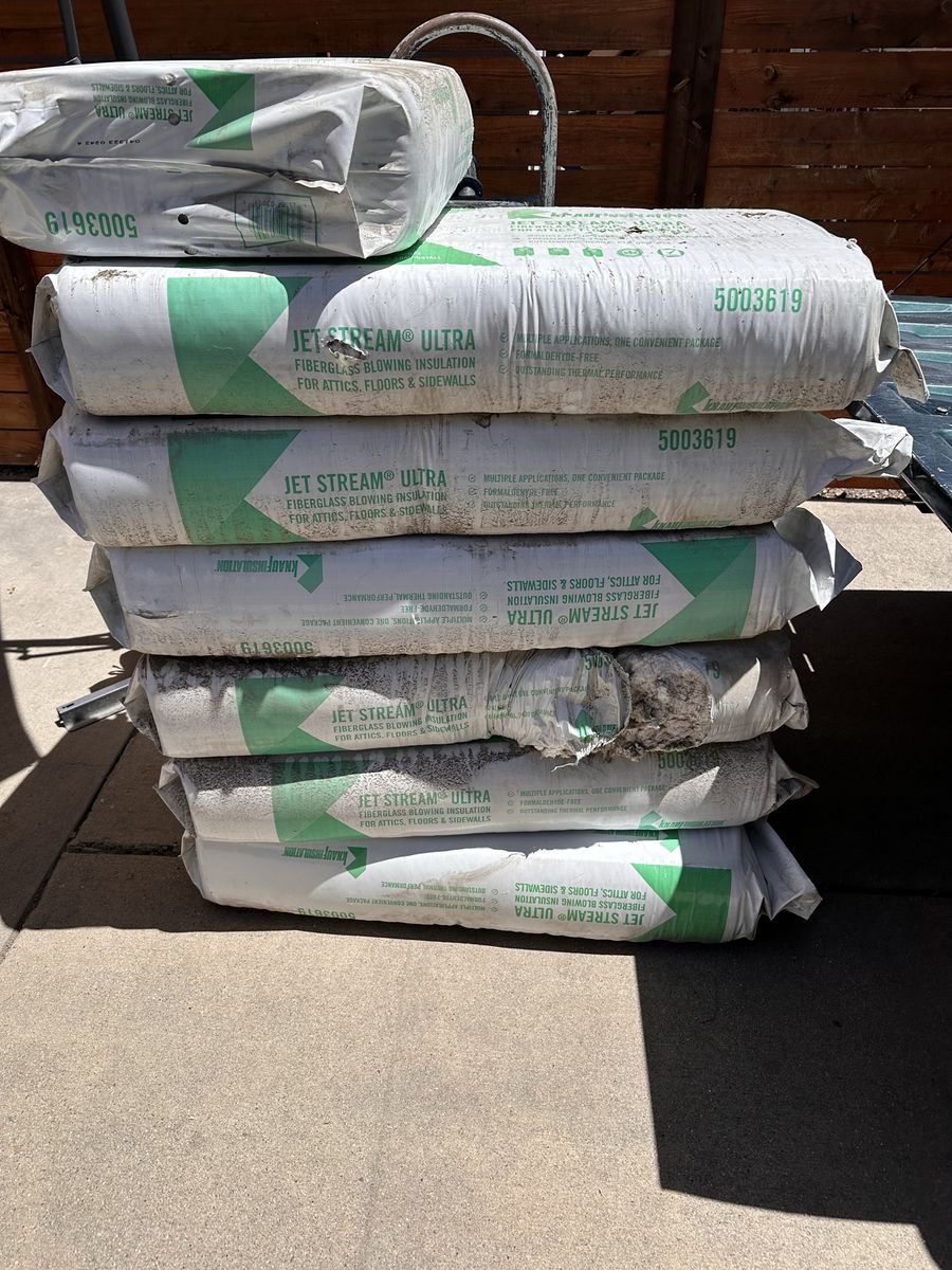 Knauf Insulation Jet Stream Ultra Fiberglass Blowing Insulation - 6 Bags, New $40 each bag
