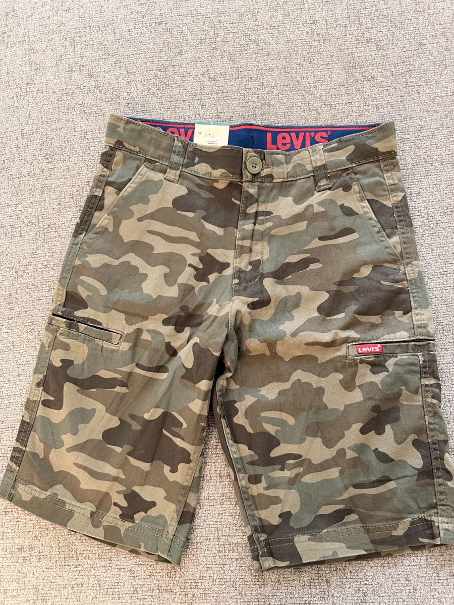 Levi's Youth Size 14 Camo Cargo Shorts NWT Adjustable Waist