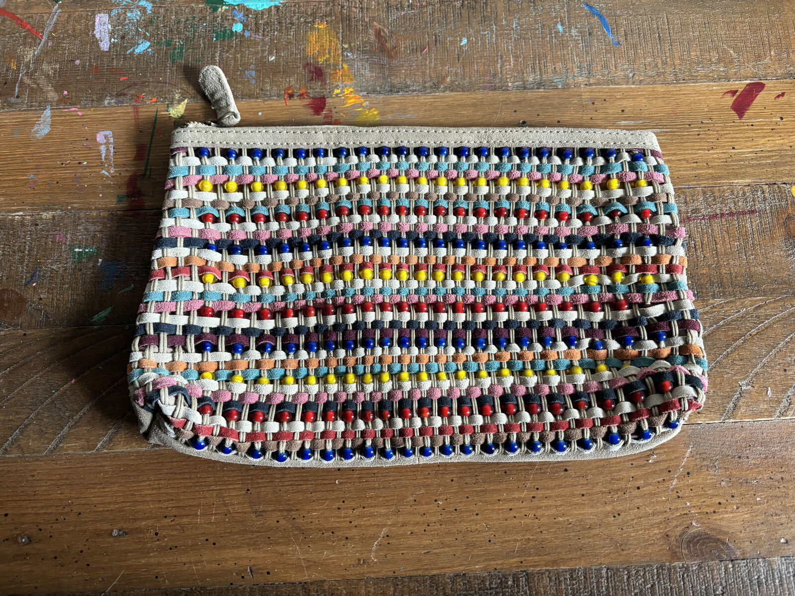 Miss Me Beaded Pouch Bag