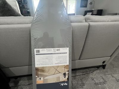 Style Selections Deluxe Ironing Board, Gray, New in Packaging, Foldable with rack
