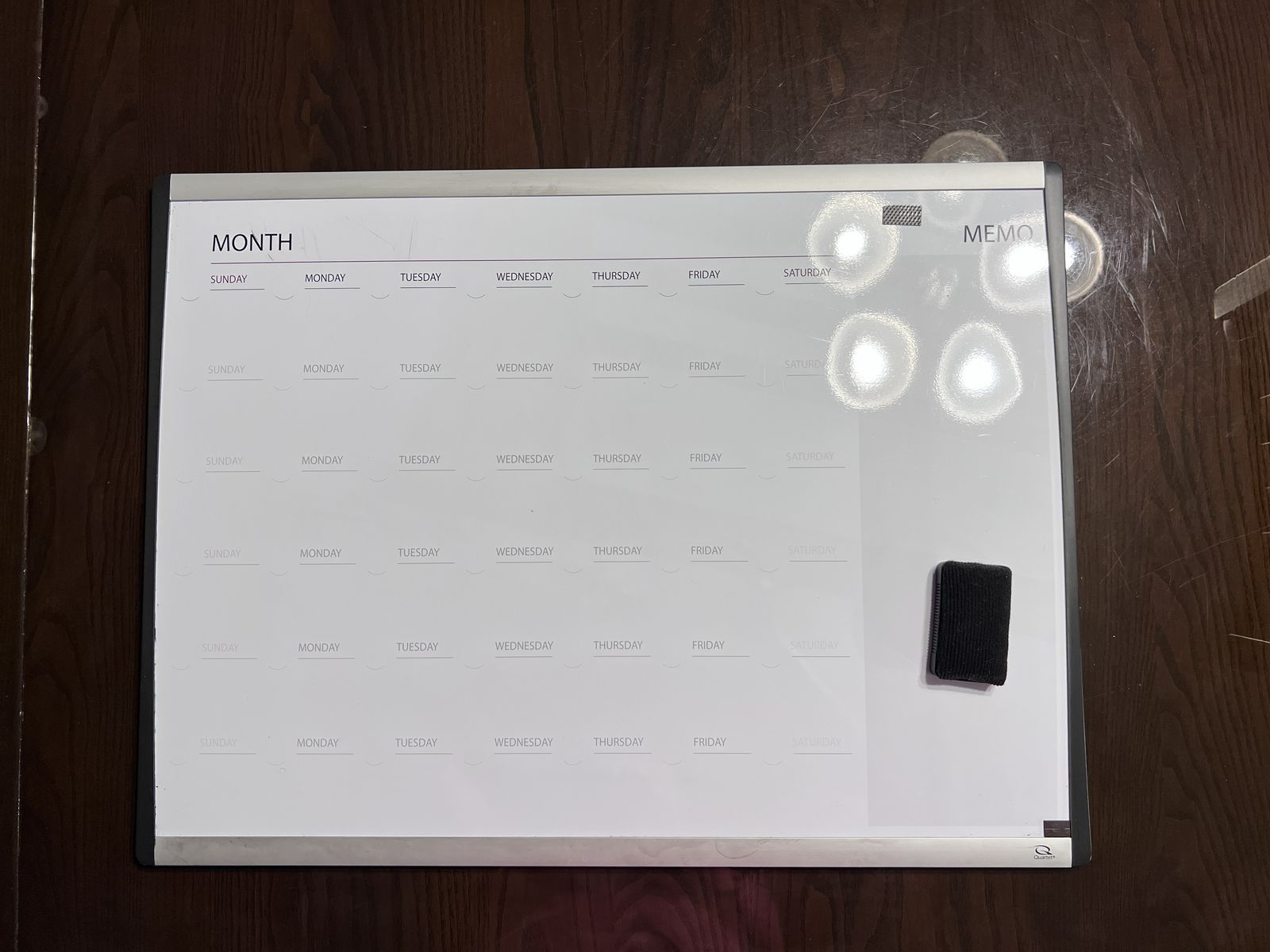 Quartet Magnetic Monthly Calendar Dry Erase Board with Eraser 24X18 inches