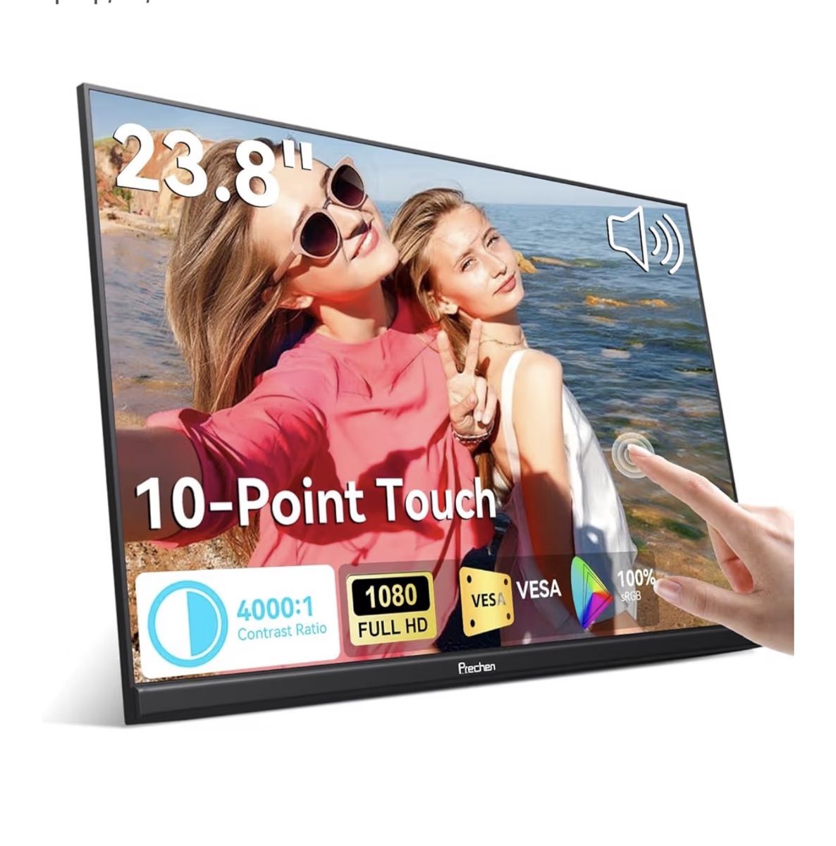 New in box 23.8" Portable Touchscreen Monitor 100% sRGB VA FHD 1080P,