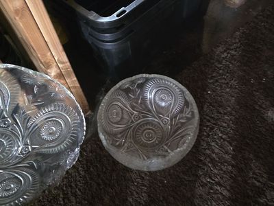 Glass bowl and plate