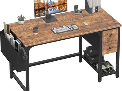 Lufeiya Computer Desk with Fabric Drawers