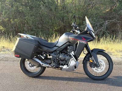 Honda XL750 Transalp Dual-Sport Adventure Motorcycle with Side Panniers