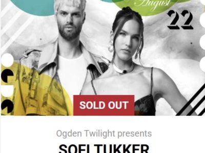 4 Sofi Tukker Ogden Twilight Concert Ticket - August 22
