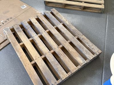 Two wooden pallets