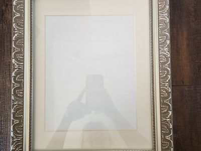 Set of 4 matching ornate frames Sliver/Champagne Frames with mats
